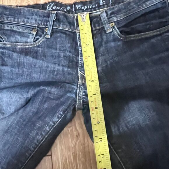 Levi's Capital E Jeans Size 29 Ruler Low Slim Straight Denim Blue Medium Wash - Picture 7 of 8